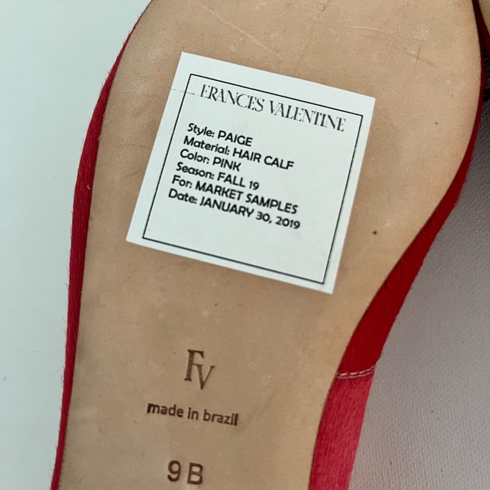 Frances Valentine Paige Pink Flats with Black Embellishments - Picture 8 of 8